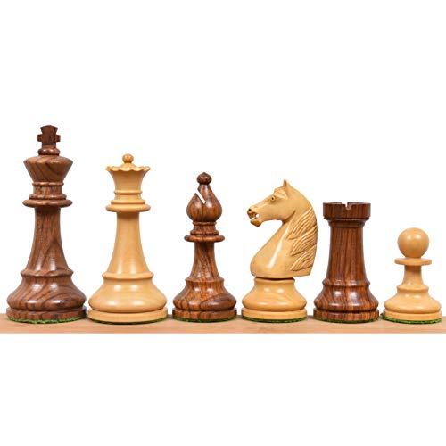 Royal Chess Mall Staunton-Schachfiguren des französischen Großmeisters Nur Set - Goldenes Rosenholz - 4,1 "König von Royal Chess Mall