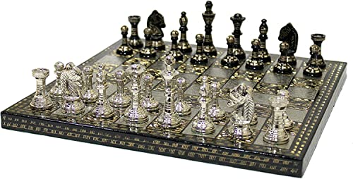 Devyom Messing Schachbrettspiel Set mit 100% Messing Schachfiguren Schachfiguren (30,5 x 30,5 cm) von Royal Kurta