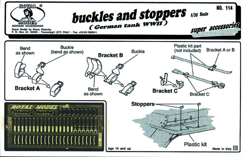 Buckles and stoppers German tank von Royal Model