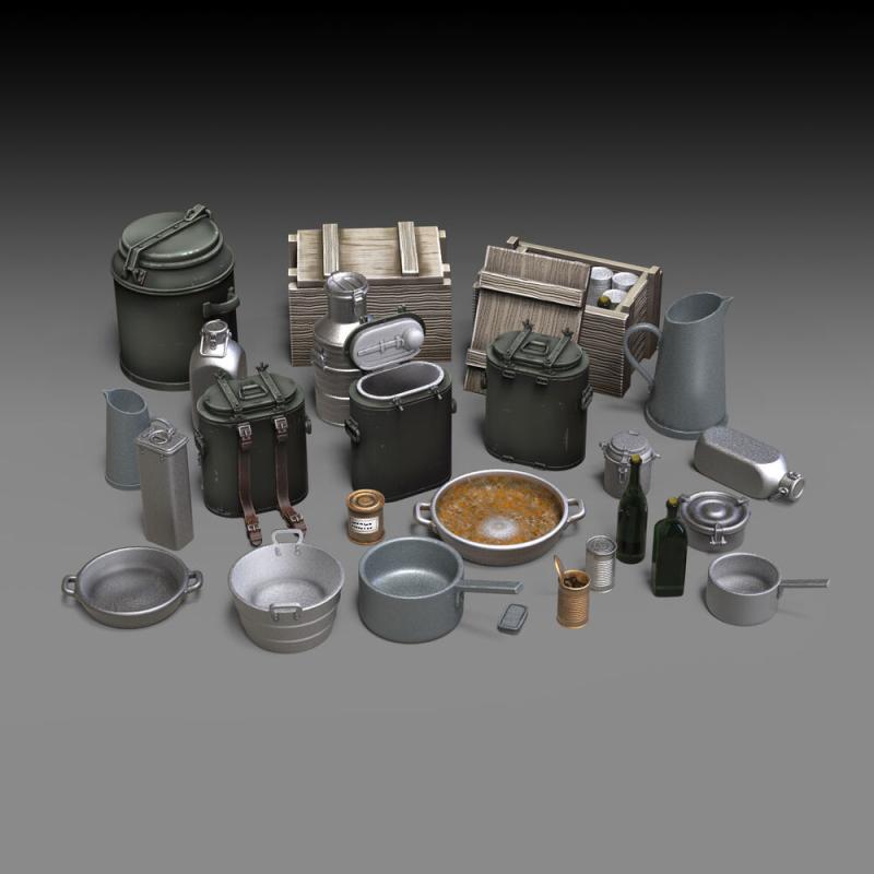 German field kitchen accessories von Royal Model