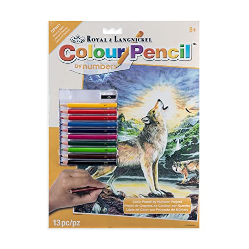 Colour Pencil by Numbers "Wolves by Stream" von Royal & Langnickel