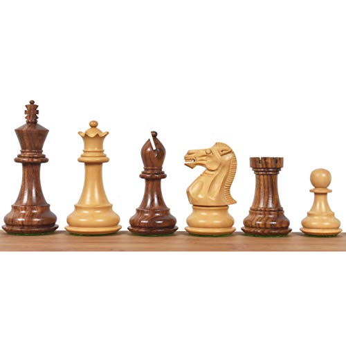 3,6 "Professionelle Staunton-Schachfiguren, nur mit gewichtetem goldenem Rosenholz von Royal Chess Mall