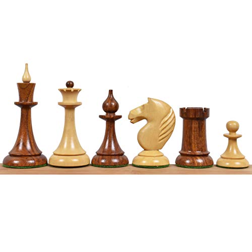 RoyalChessMall -1950 sowjetische lettische reproduzierte Schachfiguren nur Set- Goldenes Rosenholz - 4" von Royal Chess Mall