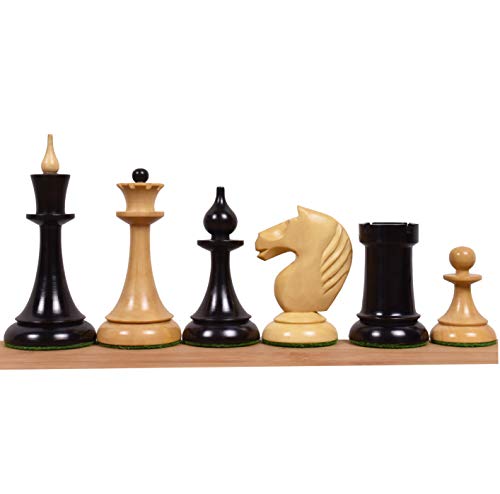 RoyalChessMall-1950er sowjetische lettische reproduzierte Schachfiguren nur Set-Ebonised Boxwood - 4 " von Royal Chess Mall