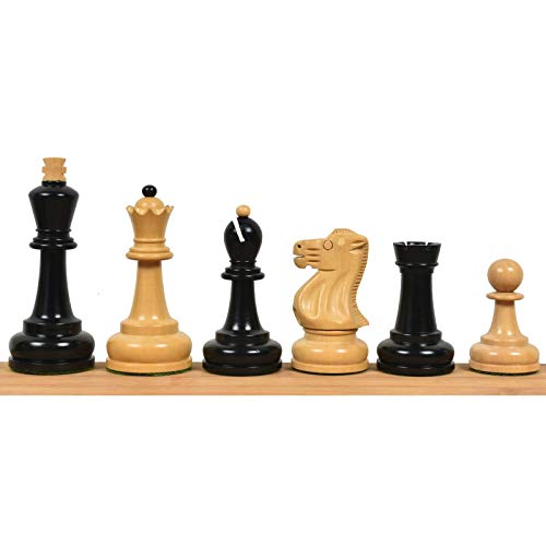 RoyalChessMall - 3.7 "Sowjetischer Großmeister Supreme Chess Pieces nur Set-Weighted Ebonised Boxwood von Royal Chess Mall