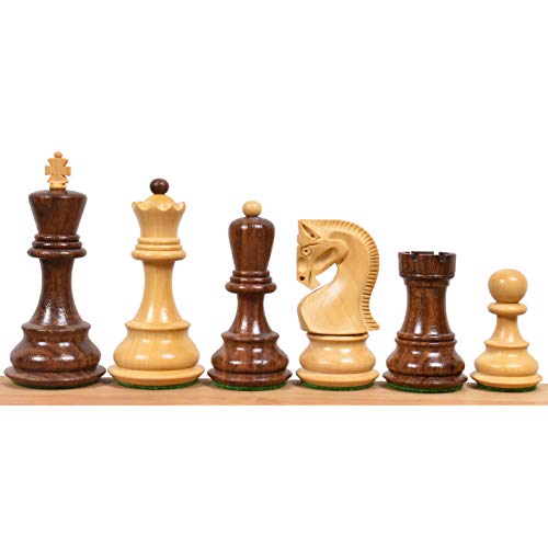 RoyalChessMall -3.9" Russian Zagreb 59' Chess Pieces only Set - Golden Rosewood and Boxwood von Royal Chess Mall