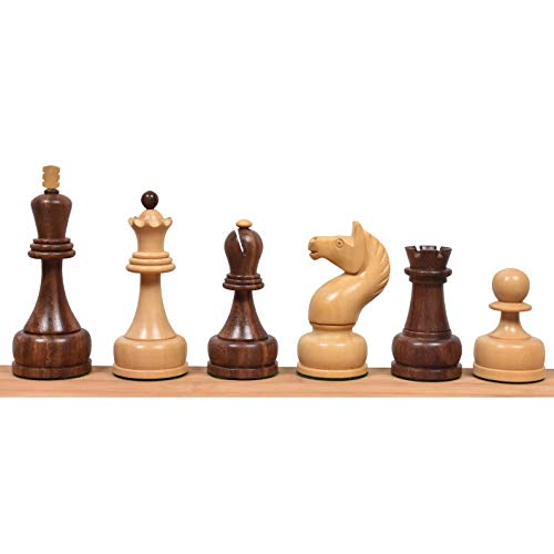 Royal Chess Mall 60er Jahre Sowjetmeisterschaft Tal Schachfiguren nur Set - Goldenes Rosenholz - 4 "König von Royal Chess Mall