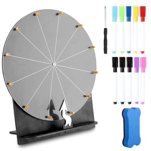 Rppiup Glücksrad zum Drehen, 29cm Hölzernes Glücksrad, Großes Glücksrad Set mit Radiergummi und Markierstift, Glücksrad zum Selbstgestalten, Drehrad Glücksrad für Lotteriespiele Wortspiele (Schwarz) Rppiup Glücksrad zum Drehen, 29cm Hölzernes Glücksrad, Großes Glücksrad Set mit Radiergummi und Markierstift, Glücksrad zum Selbstgestalten, Drehrad Glücksrad für Lotteriespiele Wortspiele (Schwarz) von Rppiup