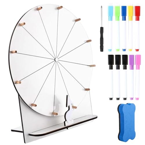 Rppiup Glücksrad zum Drehen, 29cm Hölzernes Glücksrad, Großes Glücksrad Set mit Radiergummi und Markierstift, Glücksrad zum Selbstgestalten, Drehrad Glücksrad für Lotteriespiele Wortspiele (Weiß) Rppiup Glücksrad zum Drehen, 29cm Hölzernes Glücksrad, Großes Glücksrad Set mit Radiergummi und Markierstift, Glücksrad zum Selbstgestalten, Drehrad Glücksrad für Lotteriespiele Wortspiele (Weiß) von Rppiup