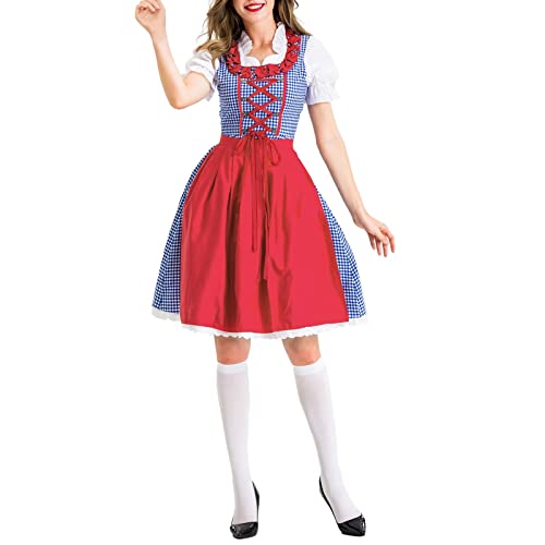 Rpporm Prime 2024 Wann Damen Dirndl 3 Teilig Bühnenkostüm Kostüm Kostüm Bier Damen Halloween Kostüm Kostüm Damenkleid Wollkleid Damen Knielang (A10-J, M) von Rpporm