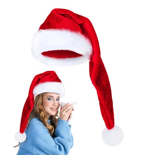 Lange Nikolausmütze, Weiche Samt Weihnachtselfen Lange Hüte, Uni Erwachsene Cosplay Kostüm, Weihnachtsmützen Halten Warm Winter, Perfekte Weihnachten Nikolausmütze, Dekorativ, Für Weihnachten, von Rproonay