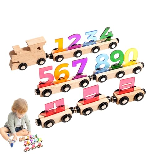 Addition Subtraktion Spielzeug Holzzug Set Digital Magnetzüge Lernzug Set Mathematik Lernspielzeug Sensorisches Zug Spielzeug Kinder Mathematik Spielzeug Magnetisches Lernspielzeug Zug Mathematik von Rqrdww