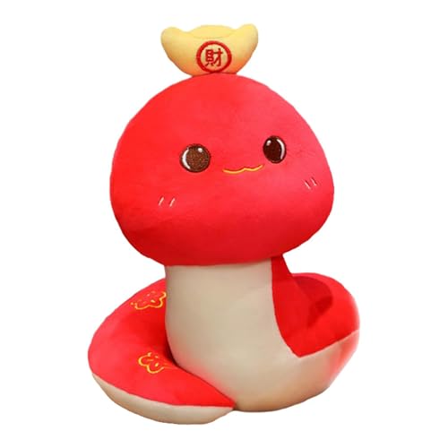 Rqrdww 2025 Spring Festival Plush, Chinese New Year Snake Toy, Cute Soft Snake Stuffed Animal, Snake Mascot Plush, Super Soft Plush Snake, Snake Plush Decoration, Red Snake for Home Decor von Rqrdww