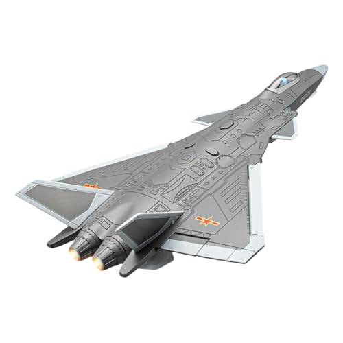 Rqrdww Aircraft Model with Lights, J-20 Fighter Model, 1:84 Scale Plane Model, Light and Sound Toy Plane, Display Stand Aircraft Model, Collectible, Tabletop Aircraft Ornament von Rqrdww