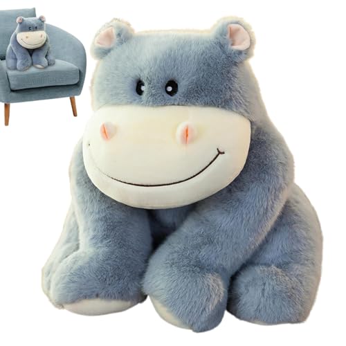 Rqrdww Hippo Stuffed Animals, Cartoon Hippopotamus Plush Doll, Soft Stuffed Animal, Cute Plushies Toy, Hippo Doll Pillow, Cuddly Hippo Plush Toy, Cartoon Plush Hippopotamus, Plush Hippo for Kids von Rqrdww