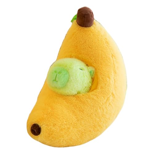 Rqrdww Soft Stuffed Capybara Toy, Cartoon Capybara Plush Pillow, Adorable Capybara Banana Toy, Cute Capybara Plush Doll for Living Room, Bedroom, Dorm, Home Decor, 35cm, Plush Fabric, PP Cotton Fill von Rqrdww