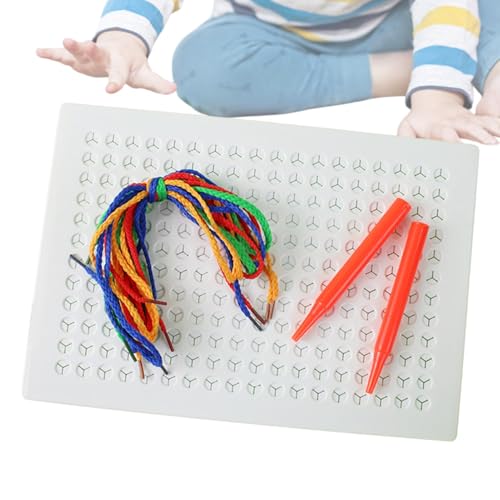 Rqrdww Threading Board for Kids, String Art Kit, Threading Weaving Board, Kids String Craft, Fine Motor Threading, Braided Thread Kit, String Weaving Kit, Kids Threading Activity, Motor Skills Craft von Rqrdww