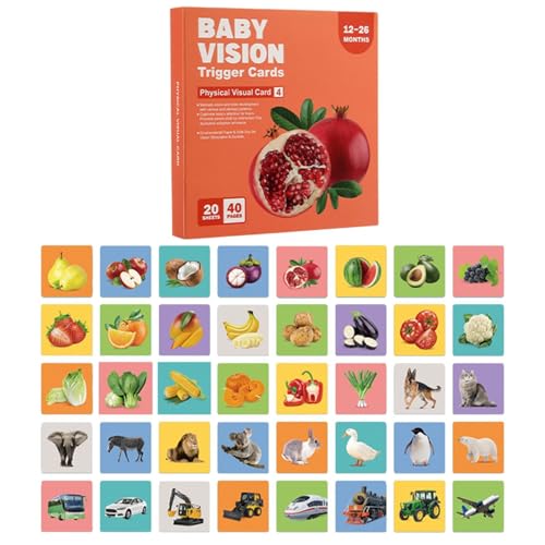 Rrlihjgu 20 Flash-Karten zur visuellen Stimulation für Babys, visuelle Stimulation, Kontrast, sensorische Entwicklung für Neugeborene von 0 bis 3 Monaten Rrlihjgu 20 Flash-Karten zur visuellen Stimulation für Babys, visuelle Stimulation, Kontrast, sensorische Entwicklung für Neugeborene von 0 bis 3 Monaten von Rrlihjgu