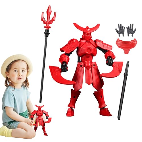 Rrlihjgu 3D-Figuren,3D-gedruckte Figur - Mehrgelenkige Actionfiguren - Mechanisches bewegliches Spielzeug Lucky Ganzkörper-Actionfiguren-Set für die Schreibtischdekoration von Rrlihjgu