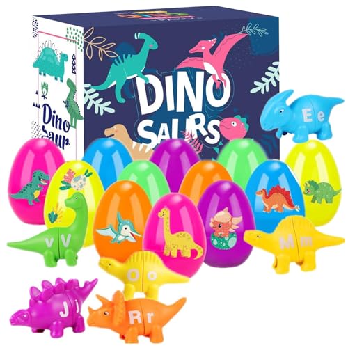 Rrlihjgu Alphabet-Dinosaurier-Spielzeug,Alphabet-Dinosaurier-Matching,Bunte Buchstabenrätsel für Vorschulkinder - Buchstaben-Matching-Spiel, pädagogisches Alphabet-Dinosaurier, interaktives von Rrlihjgu