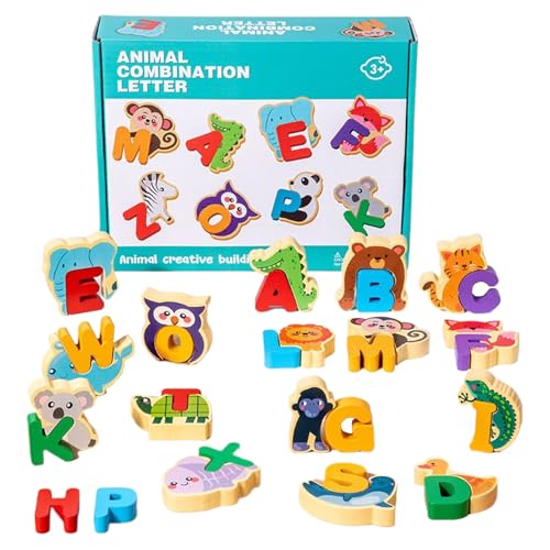 Rrlihjgu Alphabet für Babys, pädagogisches Spielzeug aus Holz mit Tieren, Lernspiel für die Entwicklung der Feinmotorik für und Mädchen ab 3 Jahren Rrlihjgu Alphabet für Babys, pädagogisches Spielzeug aus Holz mit Tieren, Lernspiel für die Entwicklung der Feinmotorik für und Mädchen ab 3 Jahren von Rrlihjgu