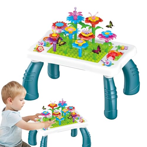 Rrlihjgu Blumen-Baustein-Set, Blumen-Bauspielzeug für Kinder - Zusammenbau-Blumenstrauß-Spielzeug-Block-Set | Lernen, pädagogisches Blumengarten-Bauspielzeug für Kleinkinder, Kinder, Kinder, Mädchen von Rrlihjgu