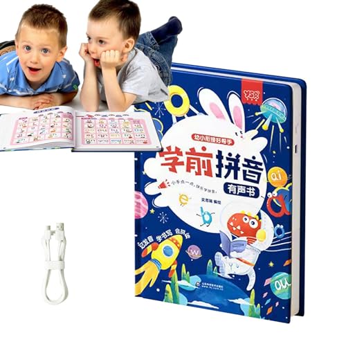 Rrlihjgu Chinesisches Hörbuch, chinesische Hörbücher für Kinder | Chinesische Schriftzeichen-Lernbücher für Kinder,Interaktives Englisch sprechendes elektronisches Spielzeug, Mathematik-Früherziehung von Rrlihjgu