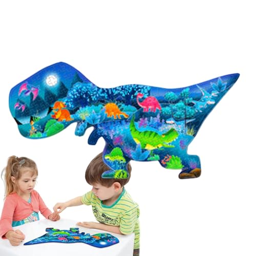 Rrlihjgu Dinosaurier-Puzzle für Erwachsene, Dinosaurier-Puzzle, große leuchtende Puzzles | Lern-Tier-Puzzle, 200 Teile Bodenpuzzle für Kinder von 3 bis 8 Jahren, Lernpuzzle von Rrlihjgu