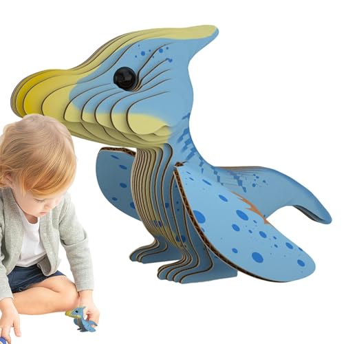 Rrlihjgu Dinosaurier-Puzzle für Kinder, stapelbare Dinosaurier-Puzzles, sensorisches Spielzeug - -Rätsel mit Tiermotiven - Hand-Auge-Koordinationstraining, Tierbausteine, Lernspielzeug von Rrlihjgu