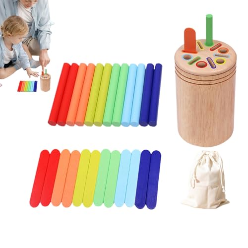 Rrlihjgu Farbsortierung Vorschul-Lernaktivitäten, Farbform-Sortierspielzeug für Kleinkinder - Holz-Matching-Spiel,Sicheres Feinmotorikspielzeug aus Buchenholz für Kinder, Mädchen, 3–6 Jahre von Rrlihjgu