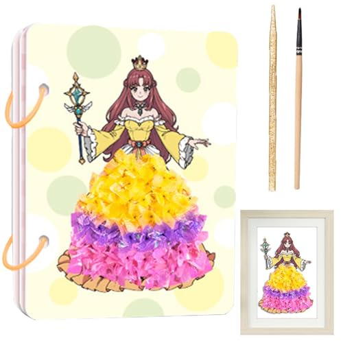 Rrlihjgu Fashion Design Zeichenbuch, Pretty Princess Game Toys | Modespiele stilvolle Prinzessin -Puzzle - Bildungsspielzeug, Kinderkleber, Kunsthandwerk für Familie, Freunde, Zuhause von Rrlihjgu