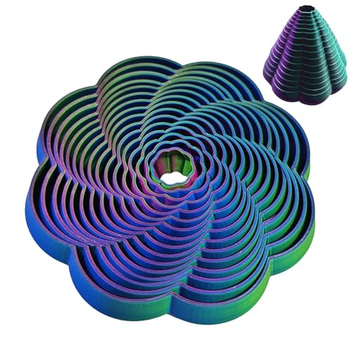 Rrlihjgu Flexibles Zappelspielzeug, Schreibtisch-Zappelspielzeug - Spiralblumen-Fidget-Spielzeug - Fesselndes 3D-Druckspielzeug zum Stressabbau, lustiger und interessanter Schreibtischbegleiter für von Rrlihjgu