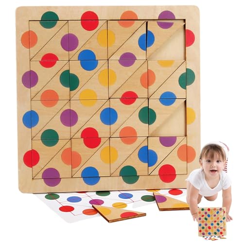 Rrlihjgu Form-Matching-Puzzles, Farb-Matching-Puzzles - Farblich passendes sensorisches Spielzeug aus Holz,Pädagogische Vorschul-Lernspielzeuge, Erkennungssortierpuzzle für Kinder und Kleinkinder von Rrlihjgu