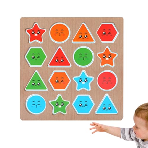 Rrlihjgu Form-Matching-Spiel, Holz-Matching-Spiel - Vielseitige Form, Farbsortierspielzeug, passende Blöcke | Farblernspielzeug, Farbsortierspiel mit Karten für Kinder im Alter von 4–6 Jahren von Rrlihjgu