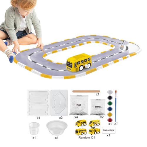 Rrlihjgu Gleis-Malspielzeug,Gleis-Malspielzeug - Track Toys Malset Zusammenbau - Mini-Schienen-Set, pädagogisches Malspur-Spielzeug-Spielset für Kindertag, Geburtstagsgeschenke von Rrlihjgu