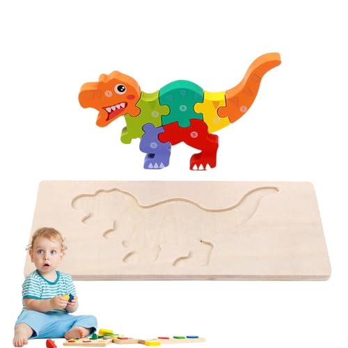 Rrlihjgu -Holzpuzzles für Kinder, Cartoon-Puzzles | Lernspielzeug Cartoon Dinosaurier Puzzle Puzzle Spielzeug | Frühlernendes Kinder-Puzzlespielzeug für Kinder, und Mädchen ab 3 Jahren von Rrlihjgu