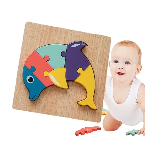 Rrlihjgu Holzpuzzles für Kleinkinder,-Holzpuzzles - 3D-Puzzles aus Holz für Kinder,-Spielzeug für 1- bis 3-Jährige, Lernpuzzles für die Feinmotorik von Kindern von Rrlihjgu