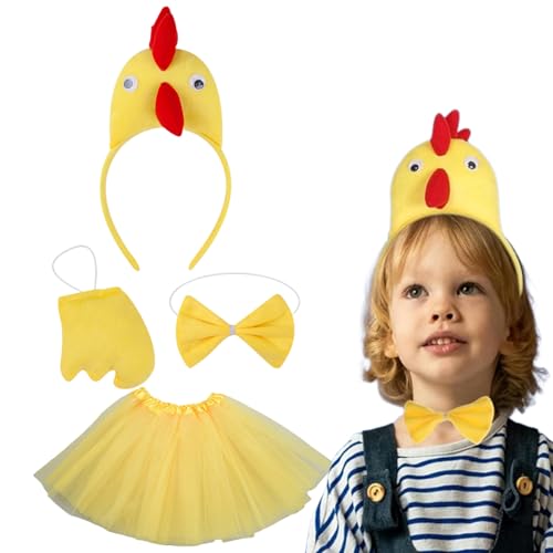 Rrlihjgu Hühnerkostüm für Kinder, Hühner-Kostüm für Halloween, lustiges Krawatten- und Haarreif für Halloween, Weihnachten und Erntedankfest Rrlihjgu Hühnerkostüm für Kinder, Hühner-Kostüm für Halloween, lustiges Krawatten- und Haarreif für Halloween, Weihnachten und Erntedankfest von Rrlihjgu