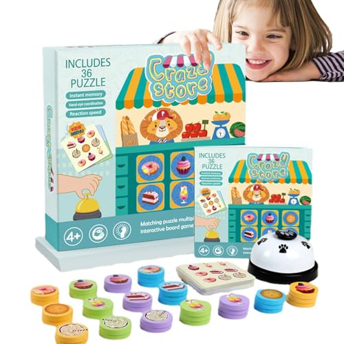 Rrlihjgu Kinderbrettspiel, Lebensmittel-Rätsel - Pädagogisches Lern- und Farbsensorspielzeug,Vorschulisches Lernen entwickelt Fähigkeiten mit interaktiven passenden Puzzles von Rrlihjgu