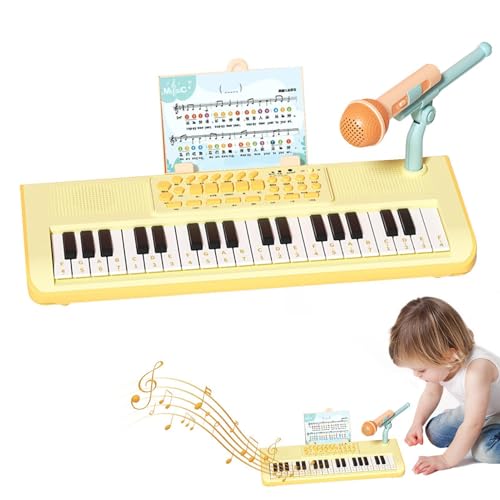 Rrlihjgu Kindertastatur Klavier - 37 Tasten Elektronisches Musikinstrument Piano | Tragbares multifunktionales elektronisches pädagogisches Musikgeschenk-Spielzeug für Mädchen, , Anfänger von Rrlihjgu