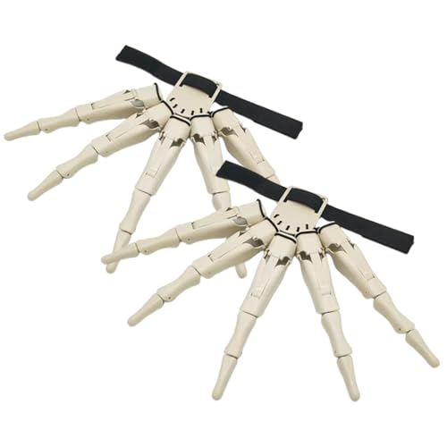 Rrlihjgu Lange bewegliche Finger, Knochenhandkralle, gruseliges Skelett mit flexiblen Fingern, Zubehör für Halloween-Kostüme, Erwachsene, Themenparty, verzaubertes Haus Rrlihjgu Lange bewegliche Finger, Knochenhandkralle, gruseliges Skelett mit flexiblen Fingern, Zubehör für Halloween-Kostüme, Erwachsene, Themenparty, verzaubertes Haus von Rrlihjgu
