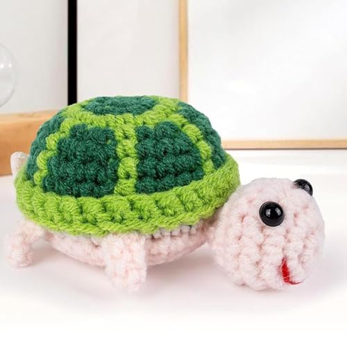 Rrlihjgu Lustige Positive Schildkröte, 8,4cm Kreatives Süßes Schildkröte -Häkelspielzeug Crochet Sea Turtle with Positive Affirmations Cards Funny Positive Turtle von Rrlihjgu