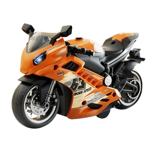 Rrlihjgu Motorrad-Modellbausatz-Set, Motorradfigur - Sound Light Toy Set Modellbausatz | Freundliches Motorrad mit Rückzugsmotor für, Mädchen, Kinder, Erwachsene von Rrlihjgu