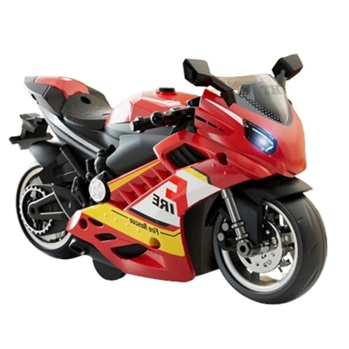 Rrlihjgu Motorradfigur, Motorrad mit Ton und Licht | Spielzeugfiguren-Set mit Sound- und Lichtfunktionen - Freundliches Motorrad mit Rückzugsmotor für, Mädchen, Kinder, Erwachsene von Rrlihjgu