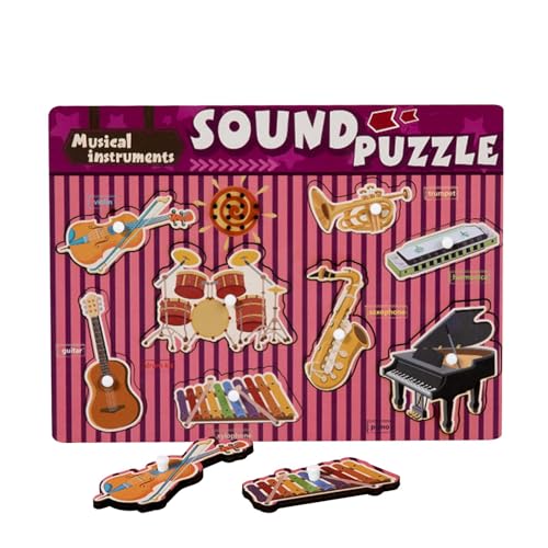 Rrlihjgu Musikalische Klangrätsel für Kleinkinder, Musikinstrumente-Klangrätsel - Holz-Musikinstrument-Puzzle,Holzpuzzle mit Soundeffekten für Zuhause, Schule, Kindergarten von Rrlihjgu