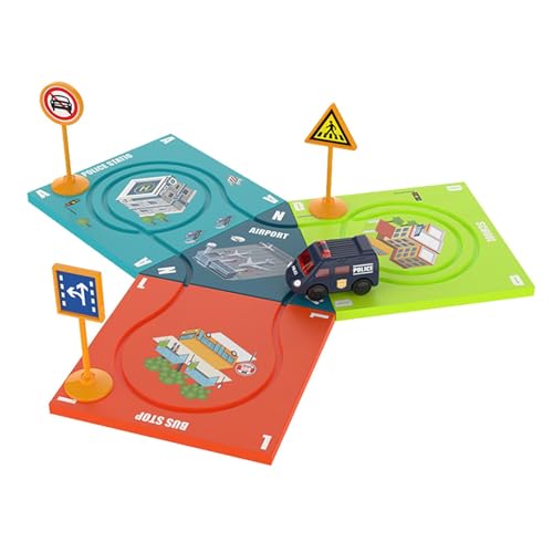 Rrlihjgu Rennwagen-Rennstrecken-Puzzle, Puzzle-Rennwagen-Spielset, Lernspielzeug für kritisches Denken, Kreativer Zusammenbau von Elektroauto-Schienenspielzeug, lustiges Entwicklungsspielzeug für von Rrlihjgu