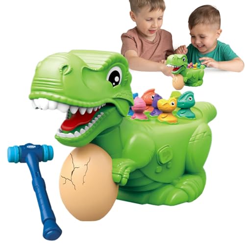 Rrlihjgu Schlagspiel, Schlagspielzeug,Dinosaurier-Hämmerspiel mit Ton und Licht | Lernspielzeug für die frühe Entwicklung mit kleinem Dinosaurier, lustiges Spiel für Kinder von Rrlihjgu