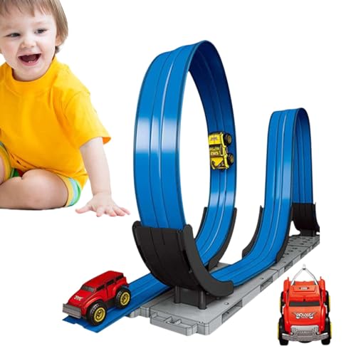 Rrlihjgu Slot-Car-Rennbahn,Slot-Car-Rennbahn-Sets, Tragbares Spielzeug-Schienenauto, Autorennen-Spiele, Rennauto-Spielzeug, Auto-Rennstrecken-Spielset für Kinder, Mädchen, Teenager, alle von Rrlihjgu