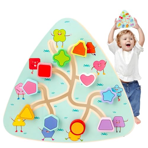 Rrlihjgu Sortierspielzeug für Kleinkinder,Farbsortierspielzeug,Holzlabyrinth-Brettspielspielzeug - Lernspielzeug aus Holz für den Kindergarten, Klassische -Pädagogik, Entwicklung der Feinmotorik von von Rrlihjgu