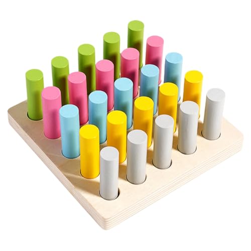 Rrlihjgu Stick-Sensorspielzeug, Zylinderblock-Spielzeug,Knauf-Zylinder-Stick, Farb-Lernsticks | Pädagogische sensorische Farbanpassungsspiele, Feinmotorikspielzeug für Kinder und Kinder von Rrlihjgu